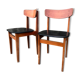 Paire de chaises scandinaves bois et skaï