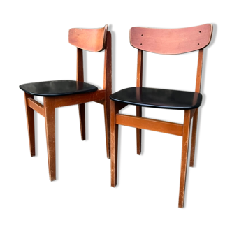 Scandinavian chair wood and skaï