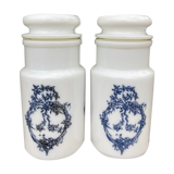 Vintage opaline apothecary pots