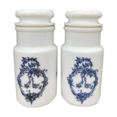 Pots d’apothicaire en opaline vintage