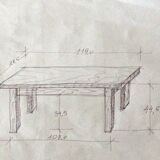 Light wood farmhouse bench around the years 1960-1970 dimension: height -44.5cm- width -103cm-