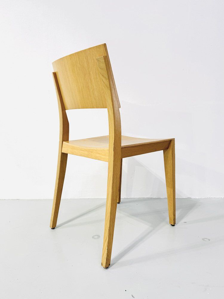 Danish beech dining chairs, 1980s, set of 6