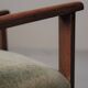 French modernist armchair in wood and green velvet, 1950s