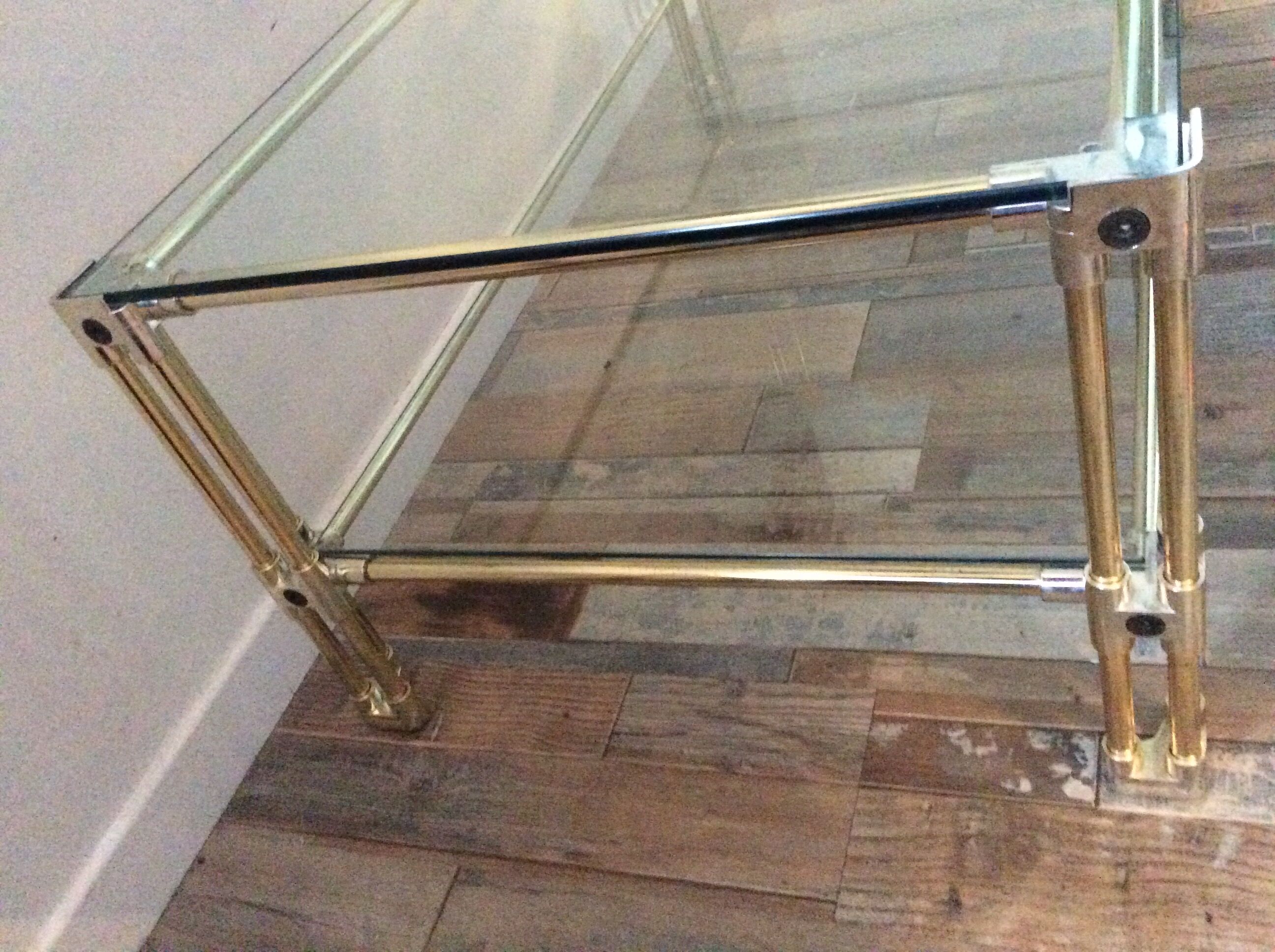 Gold metal coffee table from the 60/70