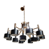 Black chandelier and gilded metal