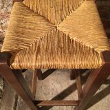 Oak bar stool, mulched seat