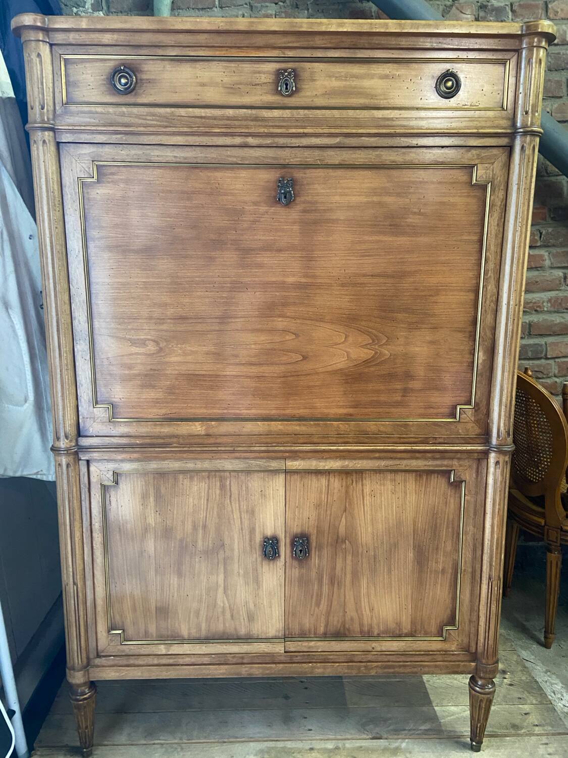 Secretary with a Walnut Drop Leaf
