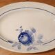 Oval hollow dish Rosine 1932 blue flower of Saint-Amand 37x26
