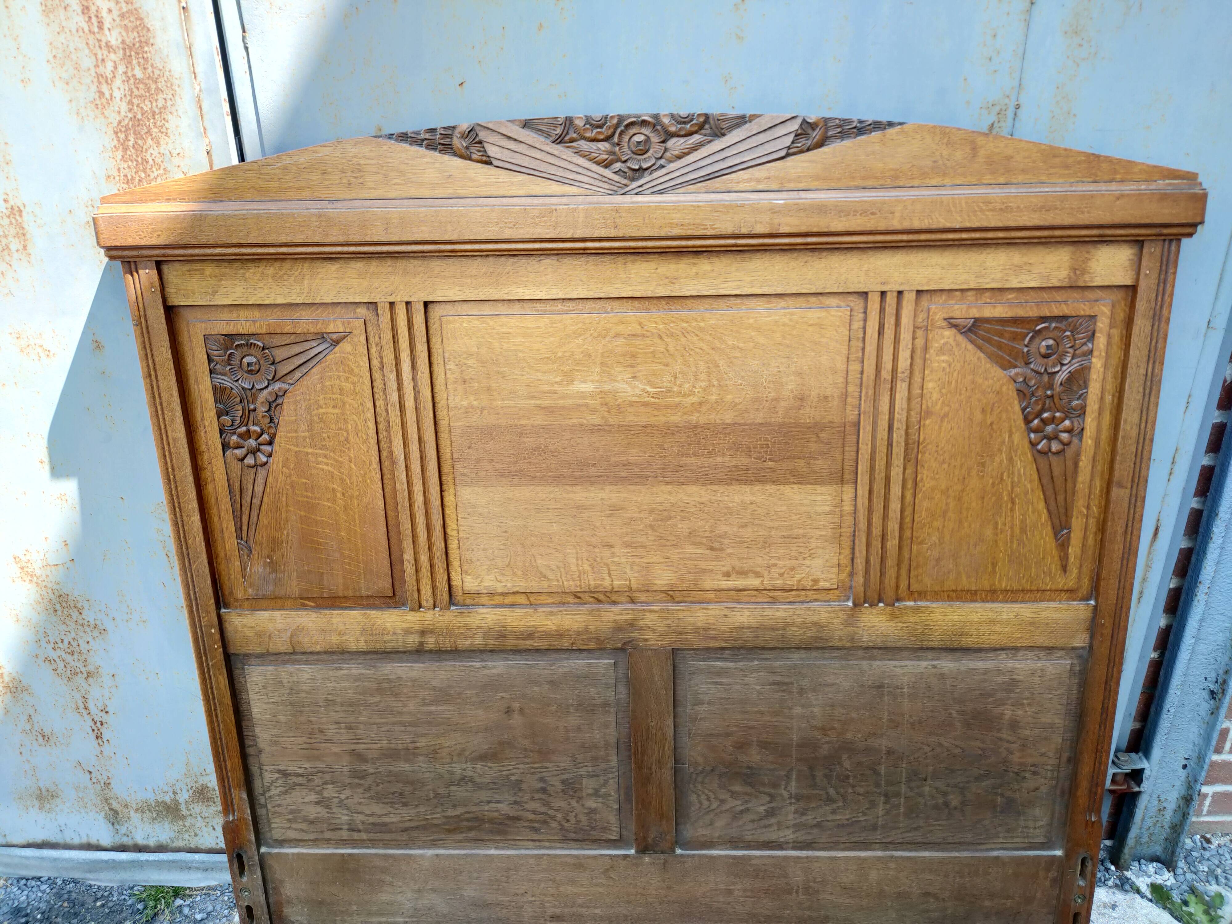 1930s oak headboard