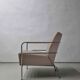 2 vintage nude leather "Cinema" easy chairs by Gunilla Allard for Lammhults | 1990s