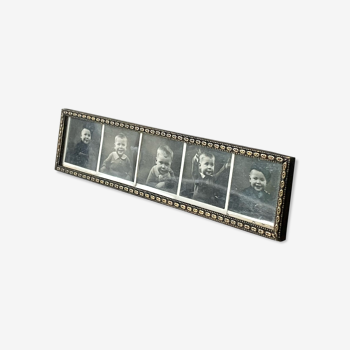 Vintage rectangular metal picture frame brass