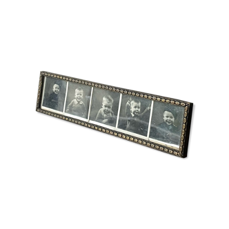 Vintage rectangular metal picture frame brass