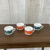 Series of 4 Arcopal cups from the 70s