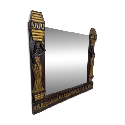 Miroir de style « Art déco » en bois sculpté