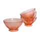 Set of 4 pink glass bowls