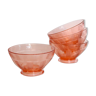 Ensemble de 4 bols en verre rose