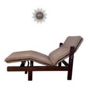 Old chaise longue wooden lounge chair Italian design from the 60s vintage