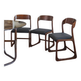 3 Baumann Bémol chairs (sledge), 1960s