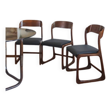 3 Baumann Bémol chairs (sledge), 1960s