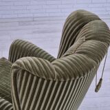 1960s, Danish highback relax armchair, original condition, green furniture velour.