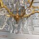 Rare old cage chandelier in gilded bronze and crystal 4 lights / WORKING CONDITION LEFT?