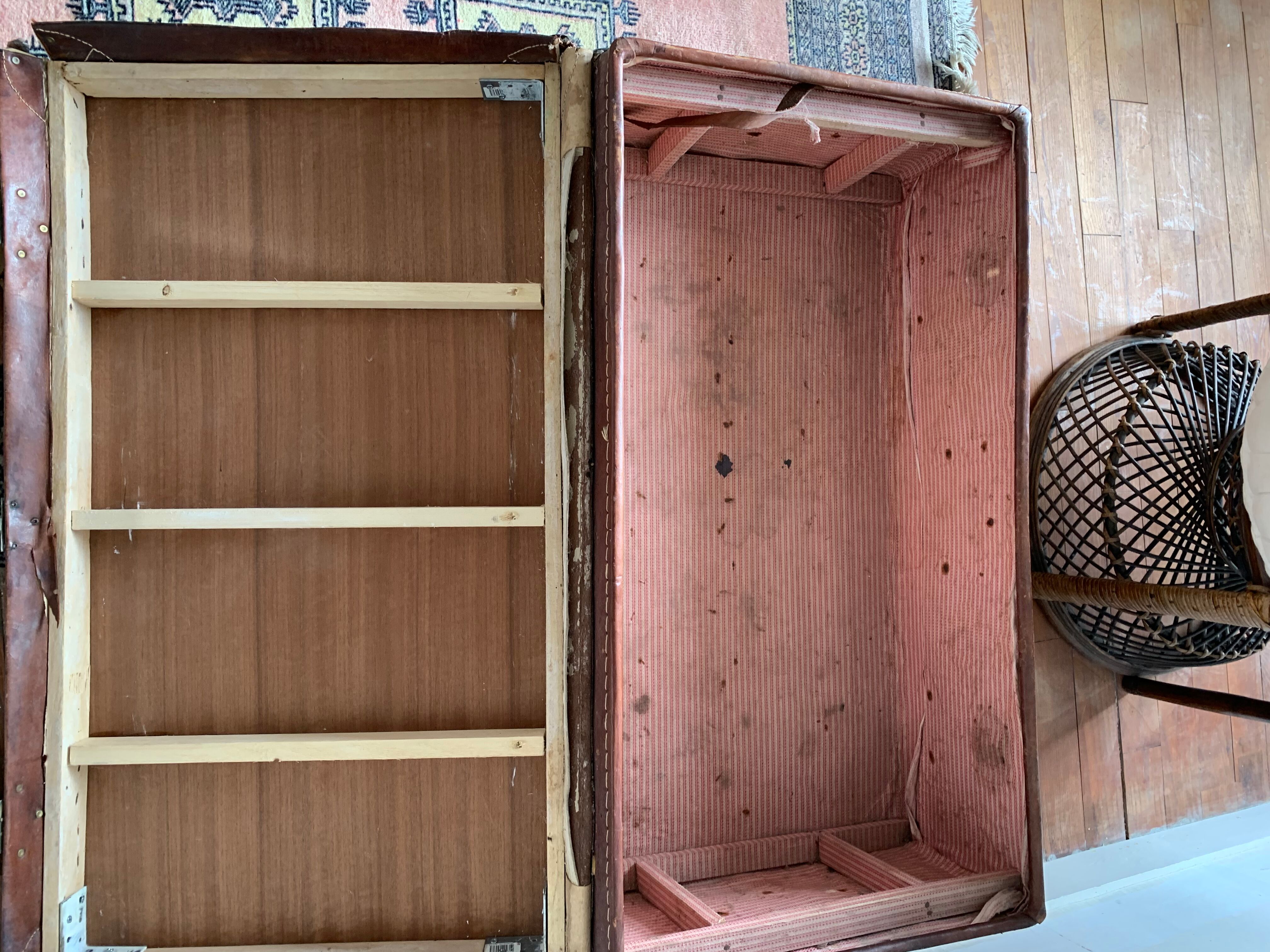 Old leather trunk