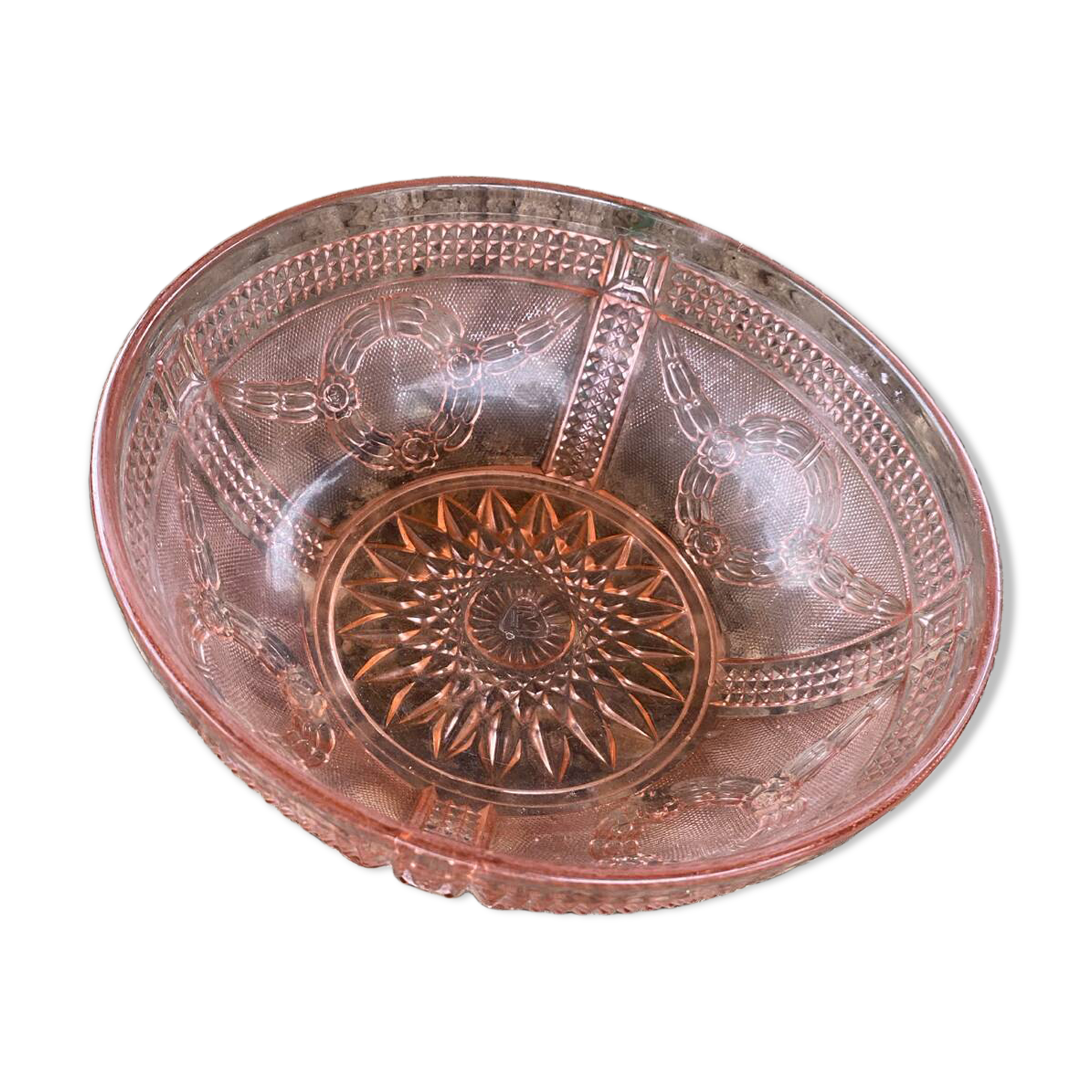 Vintage molded glass salad bowl