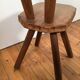 solid oak brutalist organically shaped chair