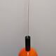 Pair of orange opaline ball pendants by Parscot, France circa 1970.
