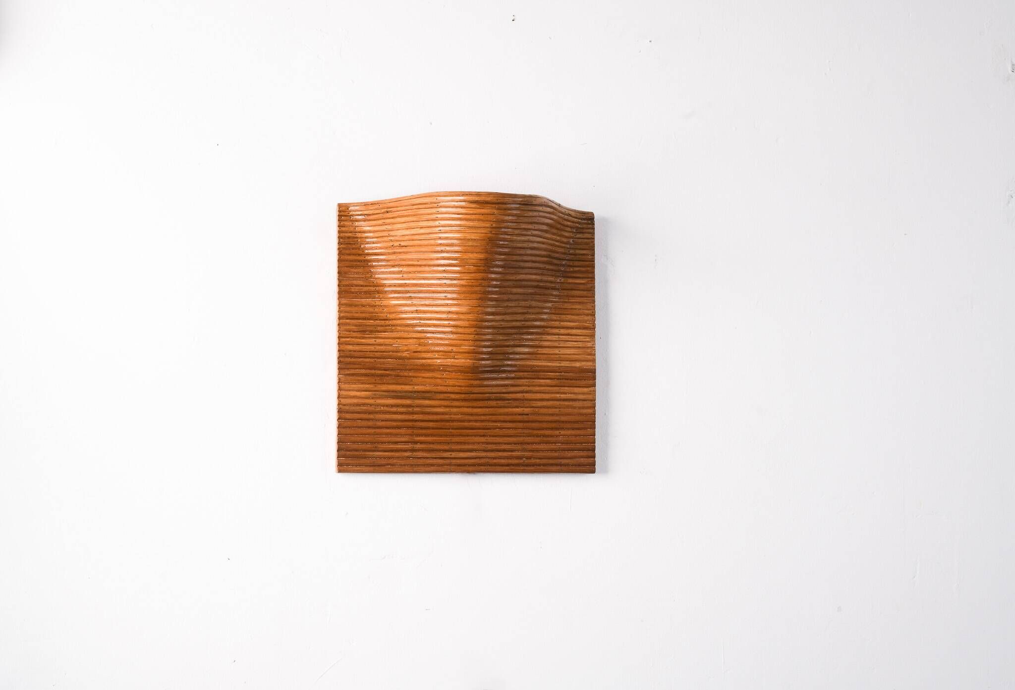 Sculptural Curved Pencil Reed Wall Lamp