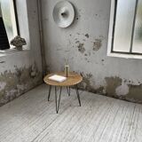 Wicker and metal coffee table from the 1950s