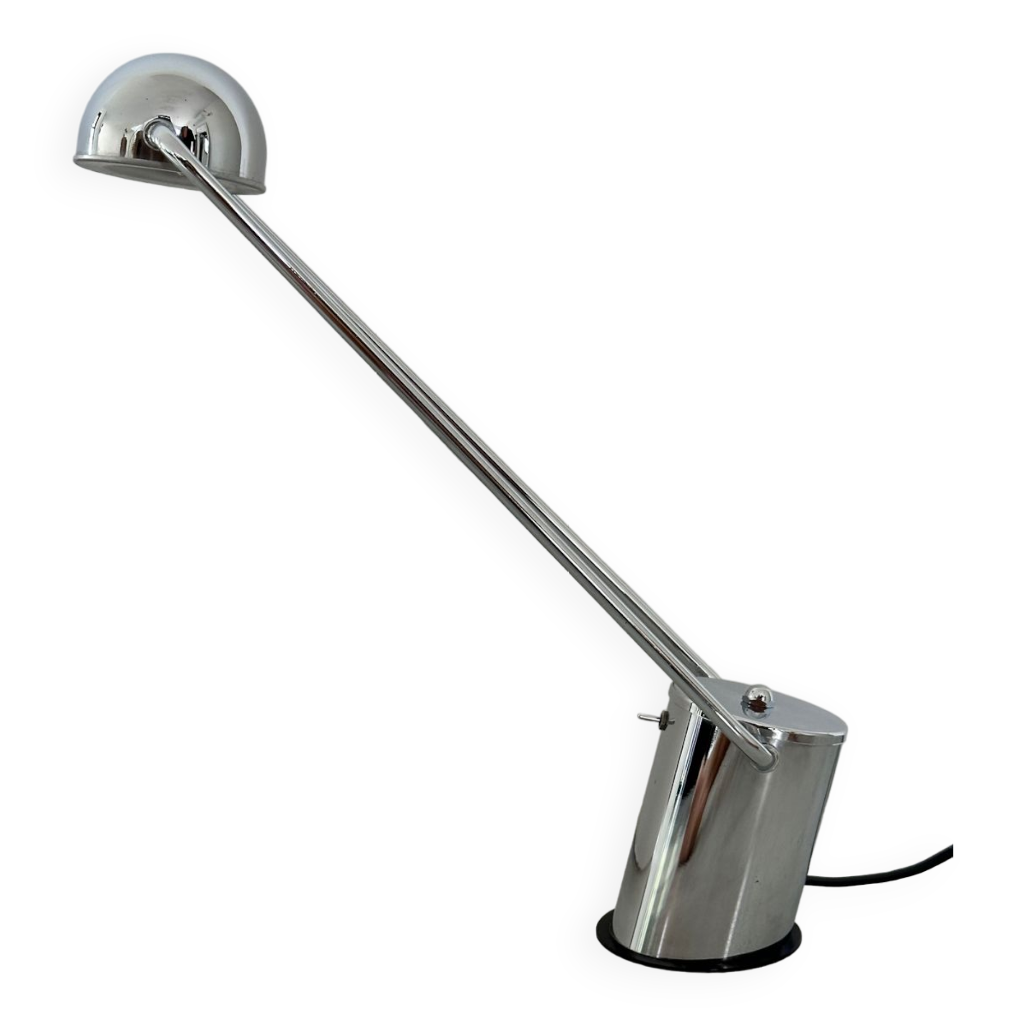 Lampe design de bureau à poser chromée vers 1980