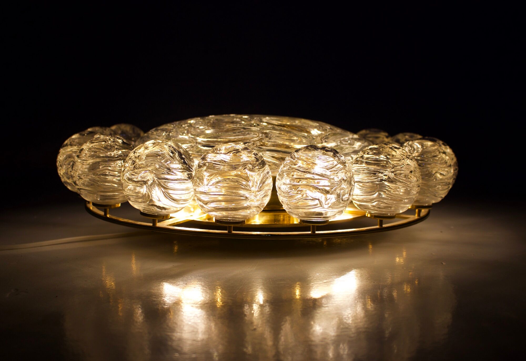 Plafonnier « Snowball »en verre soufflé