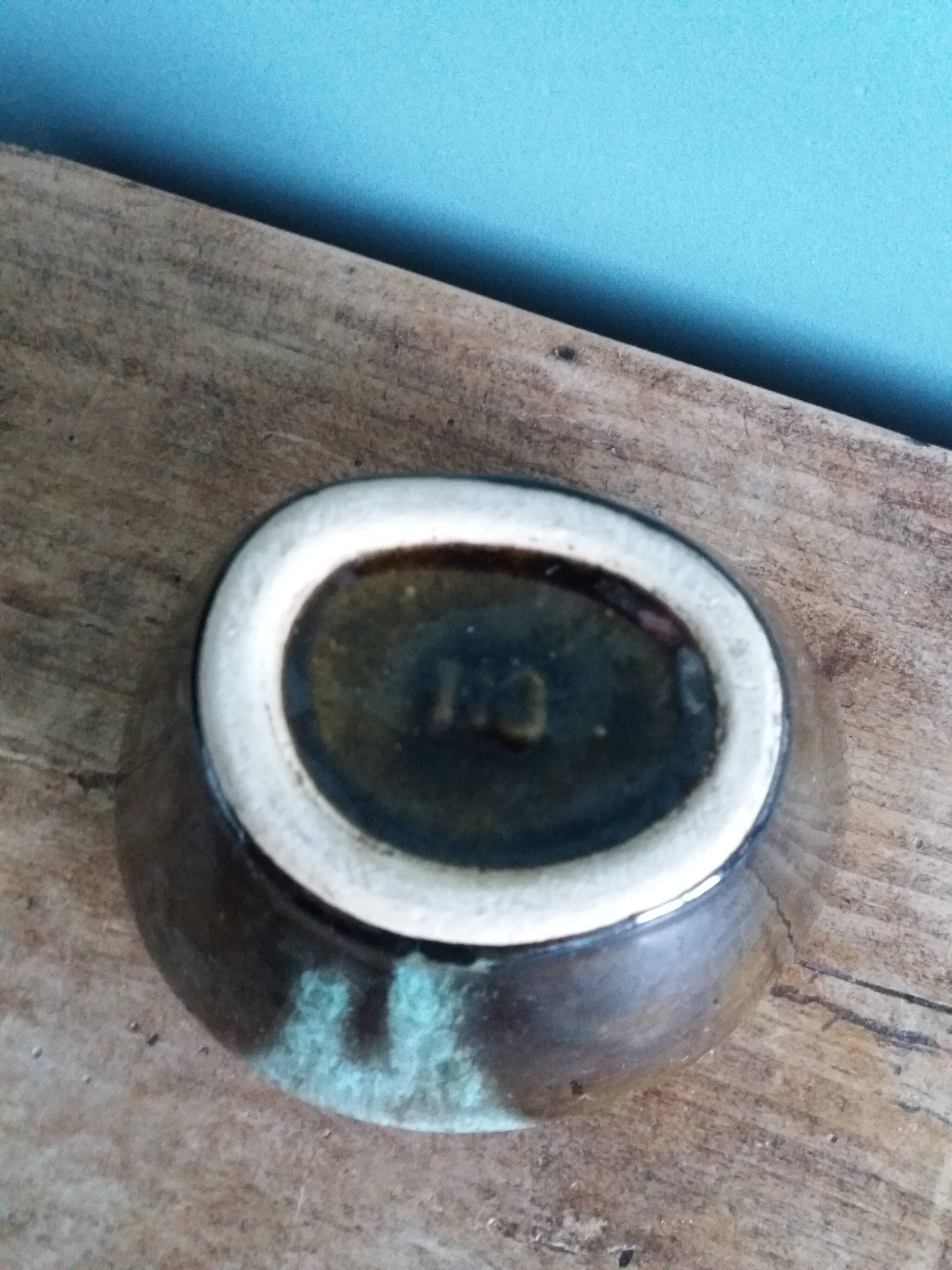 Cendrier en céramique flammée style Vallauris ou West Germany