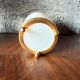 Rare vase/pot in white opaline and brass.