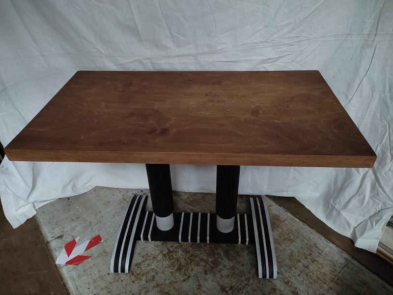 Solid wood table bistro restaurant art deco old vintage