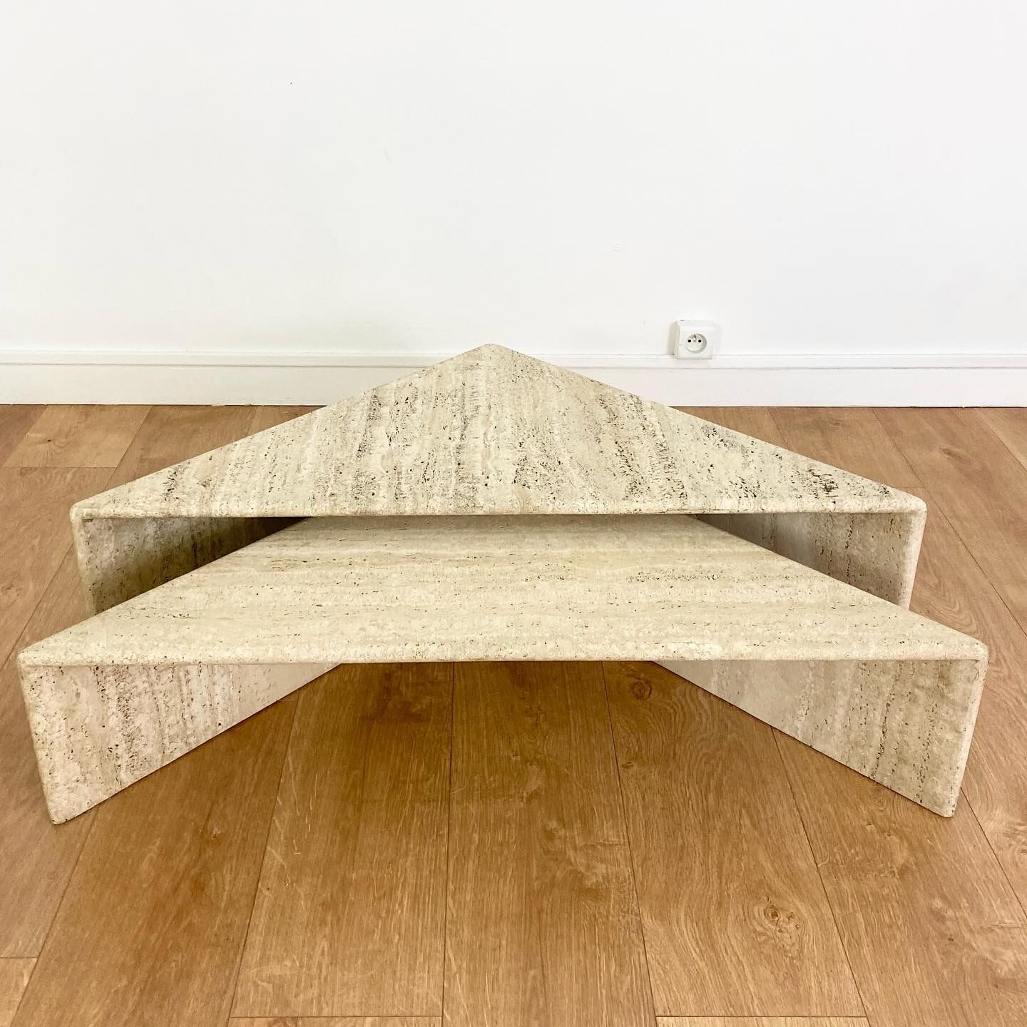 Rare vintage travertine coffee table