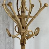 Vintage rattan coat rack