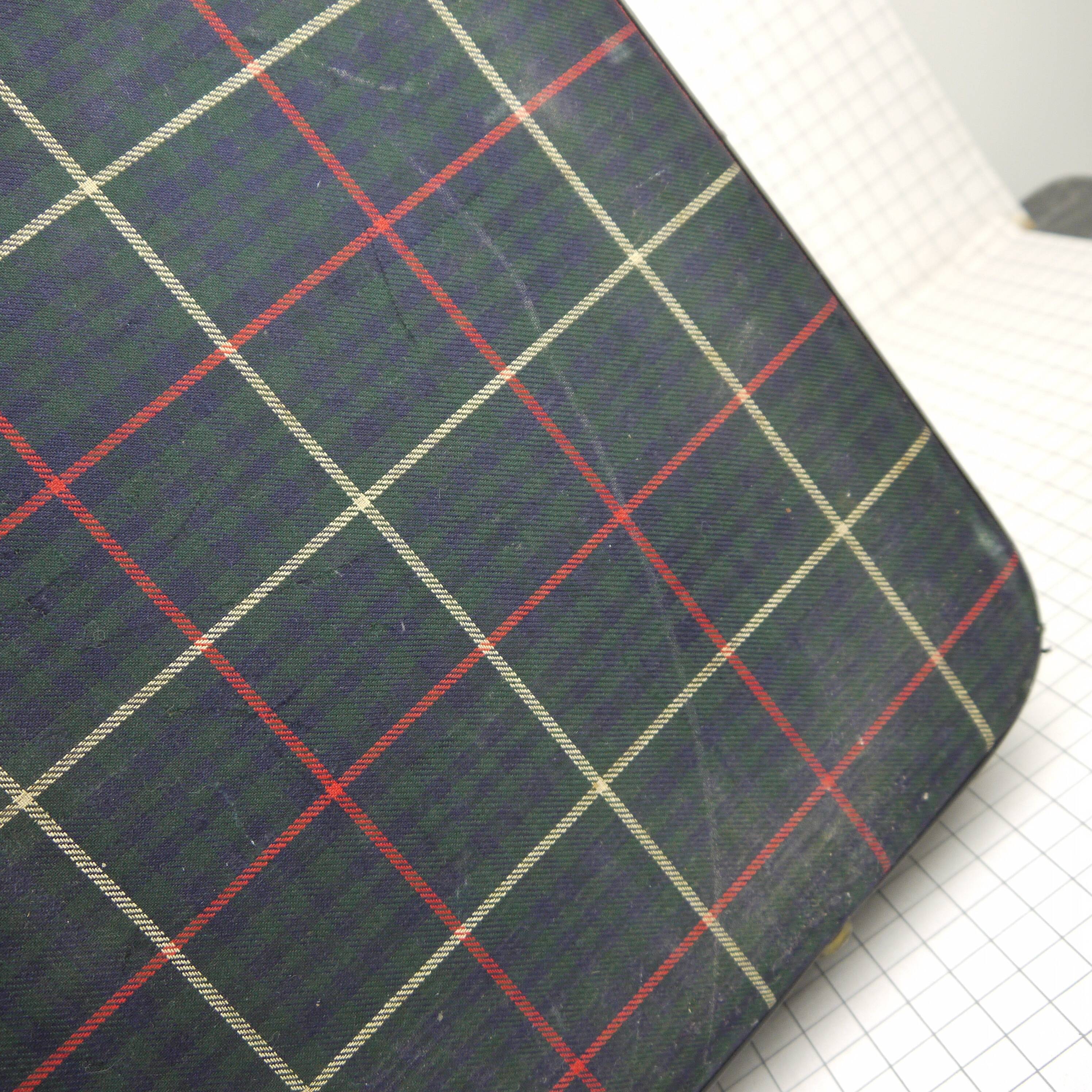 Green scottish fabric case with key