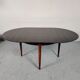 Table à manger ronde en palissandre avec rallonge, Lübke années 60/70