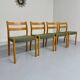 Set of 4 beech chairs designed by Niels Otto Møller, solid vintage beech