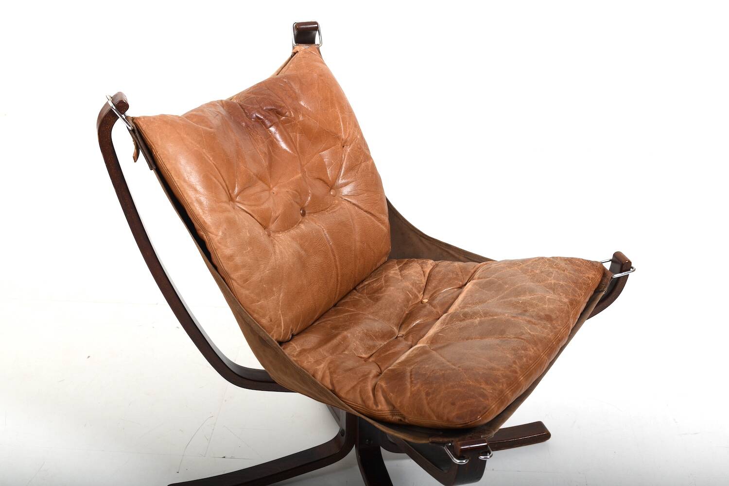 Sigurd Ressell Cognac Leather Falcon Chair 1970s