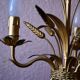 Vintage wheat spike chandelier in gold metal, 3 lights, 1970s Hollywood Regency.