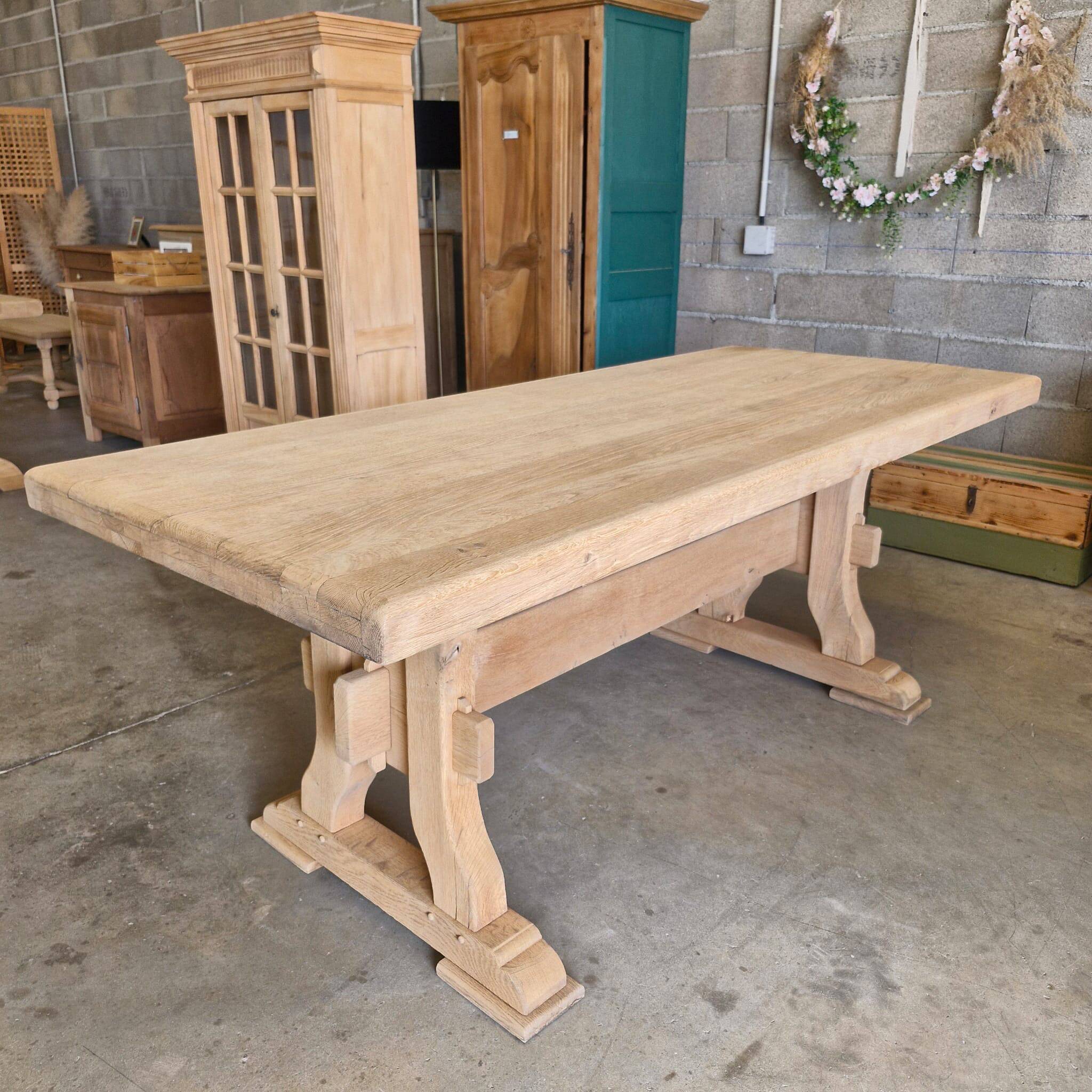 Monastery farmhouse table sandblasted