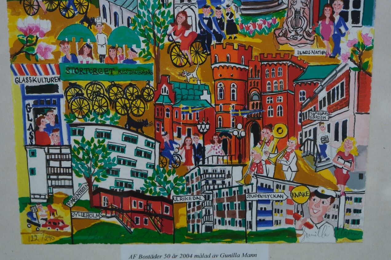 Hand signed modern lithograph by Gunilla Mann, 1990s.