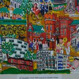 Hand signed modern lithograph by Gunilla Mann, 1990s.