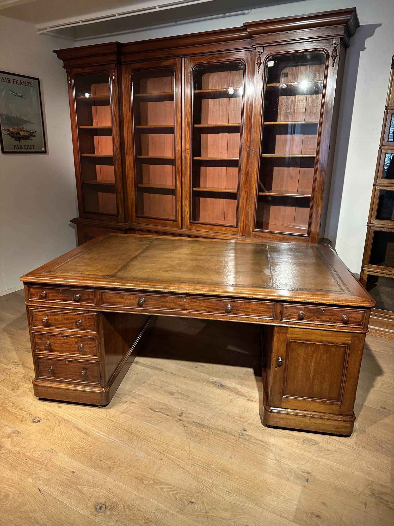 Large antique desk/partners desk