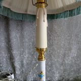 Antique lamp in bronze and ceramic