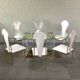 Set of 6 glamorous 'noble pen shell back' dining chairs - late 1980's