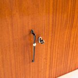 Vintage high buffet. Oak and mahogany veneer, France, 1960s.